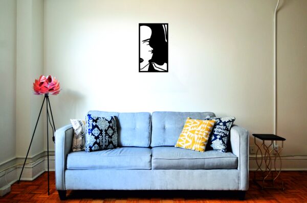 FONDO2CF SSDECO.es | Cuadro Decorativo Mujer Maravilla - Arte en Madera Negro con Fondo Blanco, 26x41 cm - Decoración Moderna para Salón, Dormitorio y Oficina